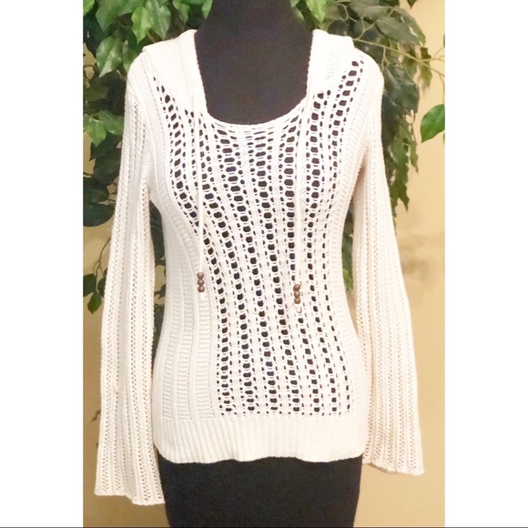 American Eagle Outfitters Tops - American Eagle Crochet  Hoodie, Size S/P